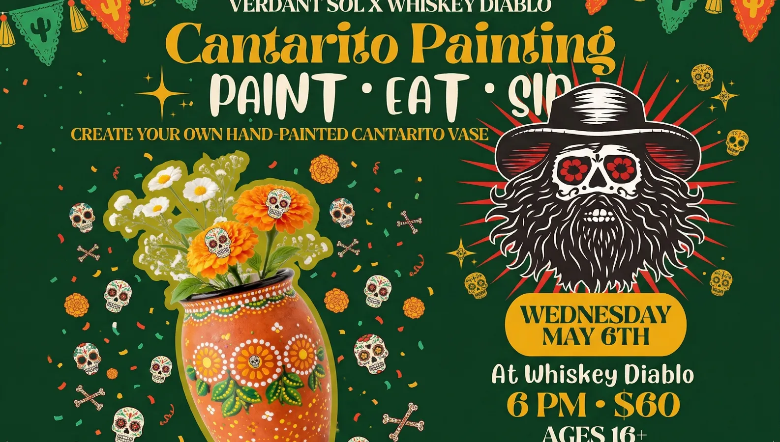 Whiskey Diablo Cantarito Vase Paint & Sip
